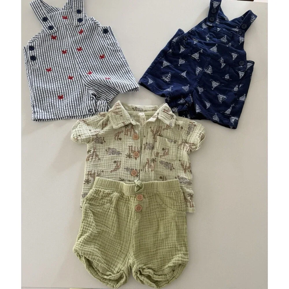 baby boy clothes bundle romper set shorts top summer holidays beach outfits 6-9M